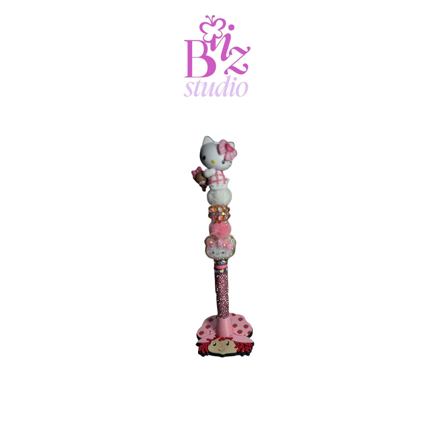 Strawberry 3D Single Beaded Pen Holder
