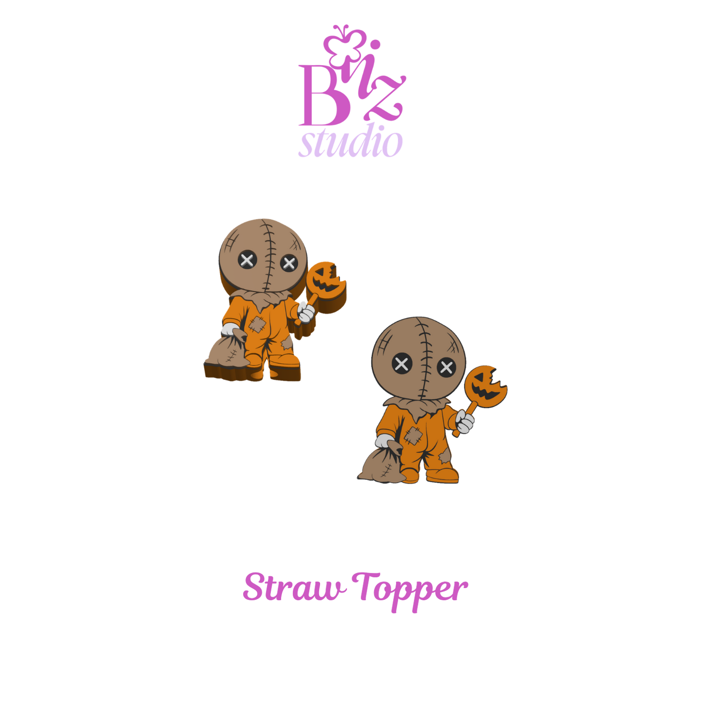 Burlap Boy 3D Straw Topper