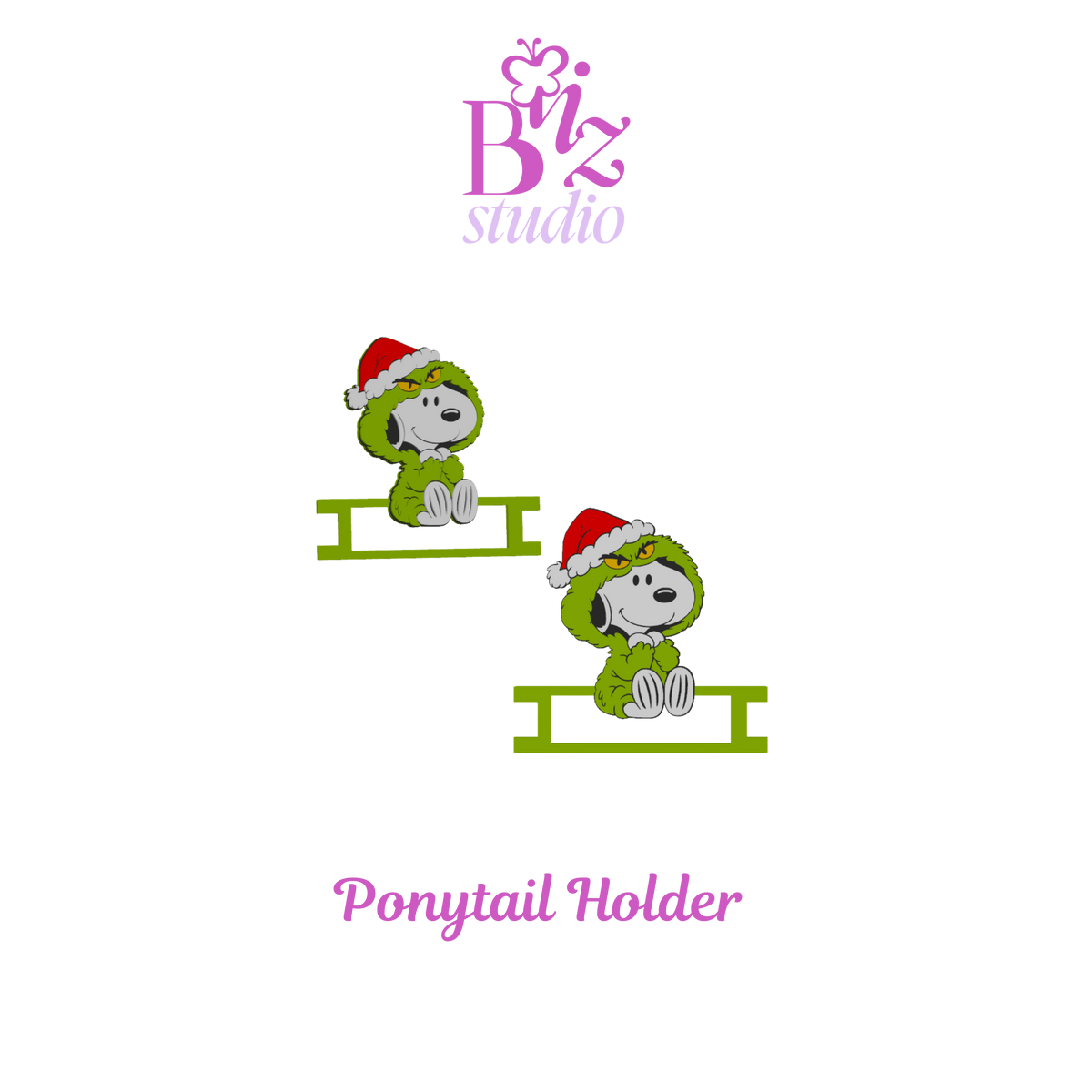 Merry Little Pup 3D Ponytail Holder