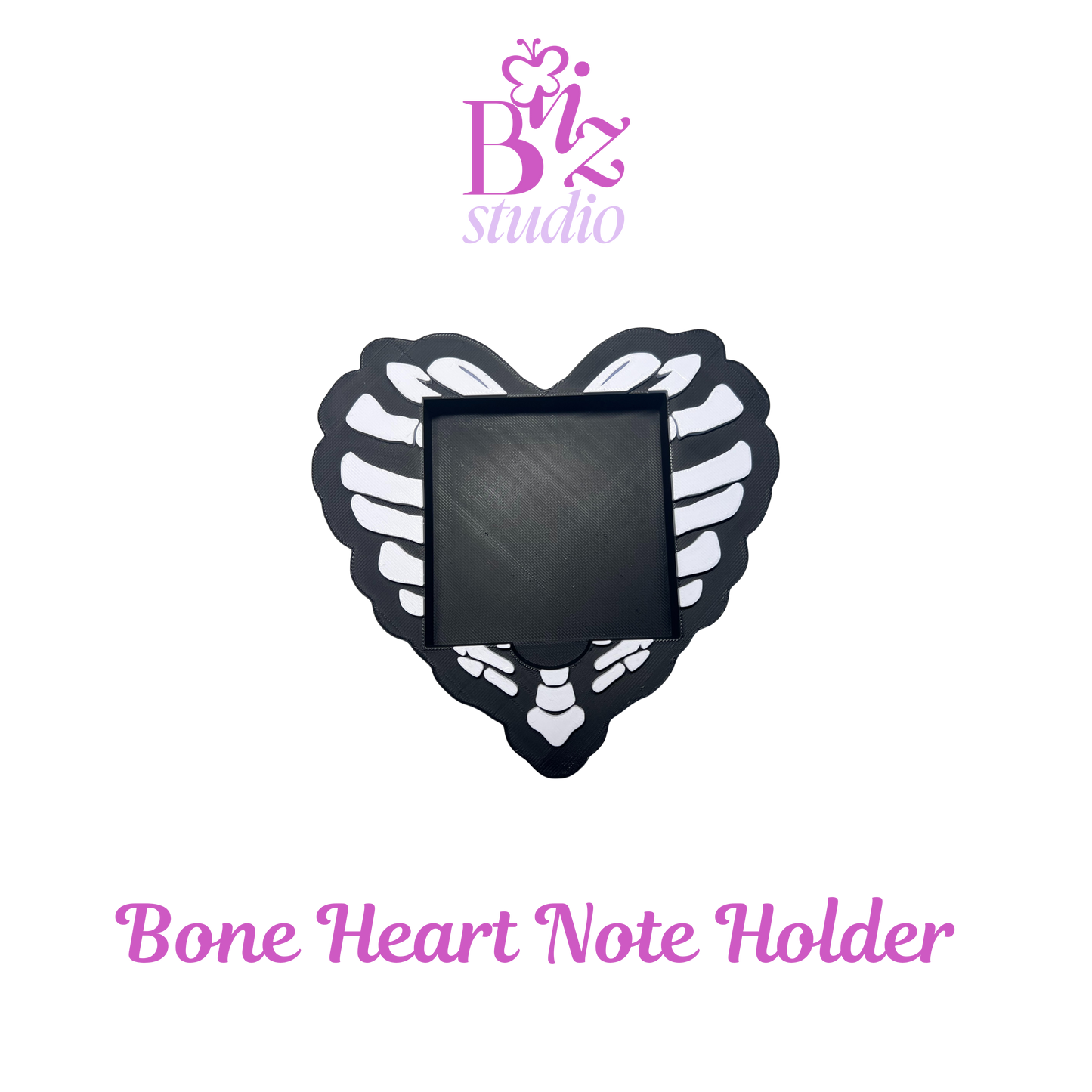 Bone Heart Skeleton 3D Sticky Note Holder