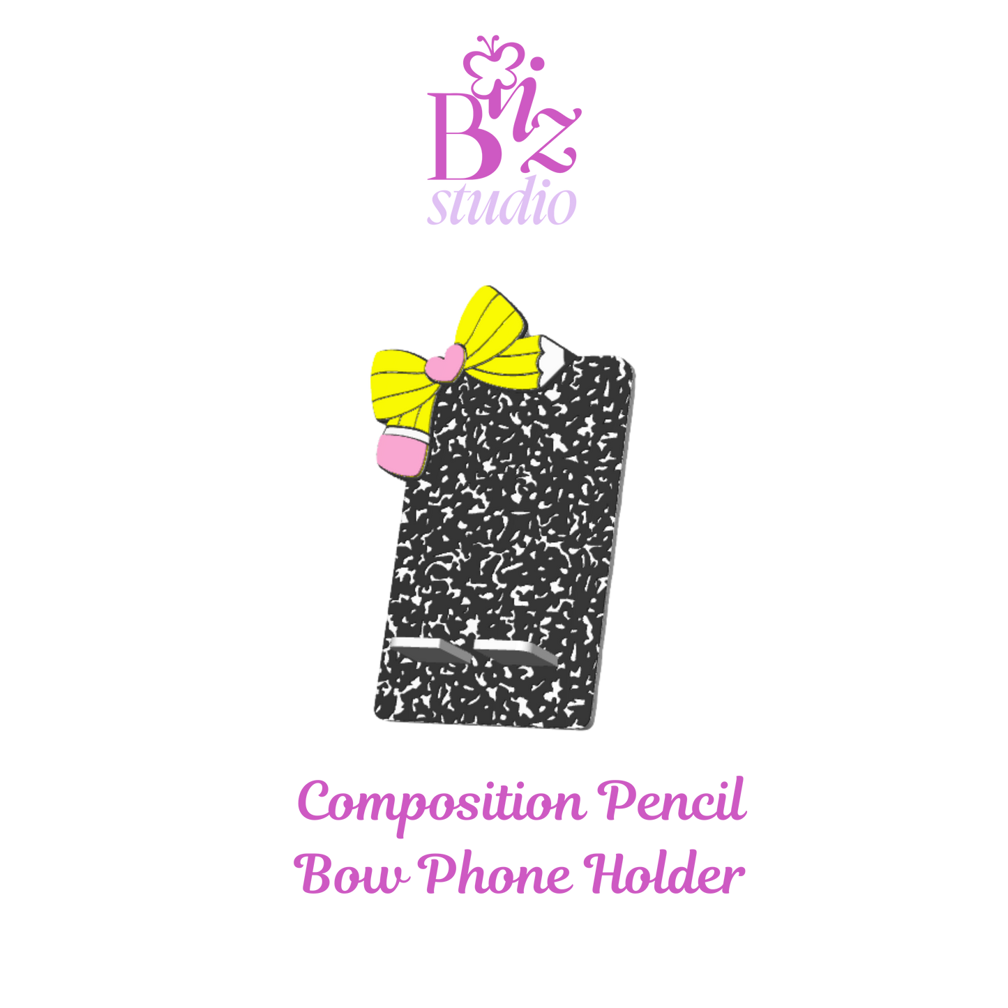 Composition Pencil Bow 3D Phone Holder