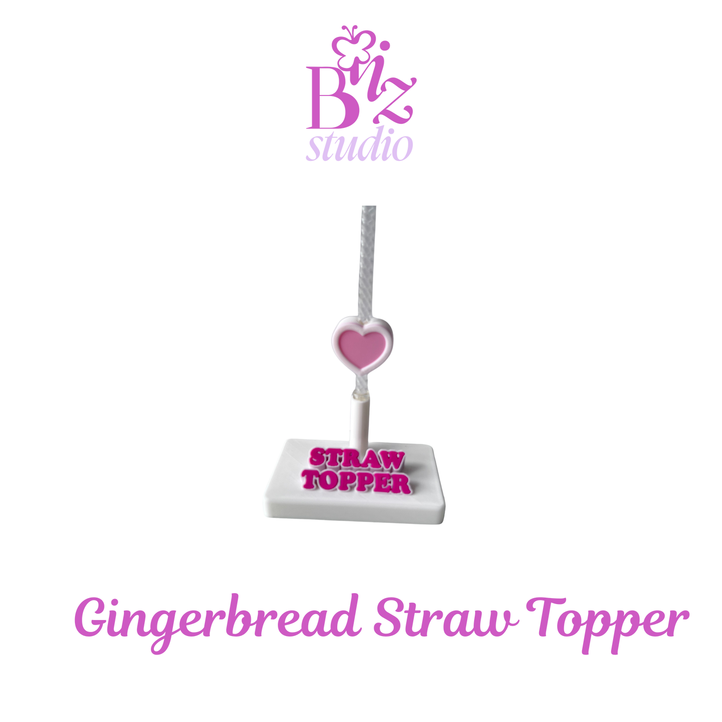 Gingerbread 3D Straw Topper