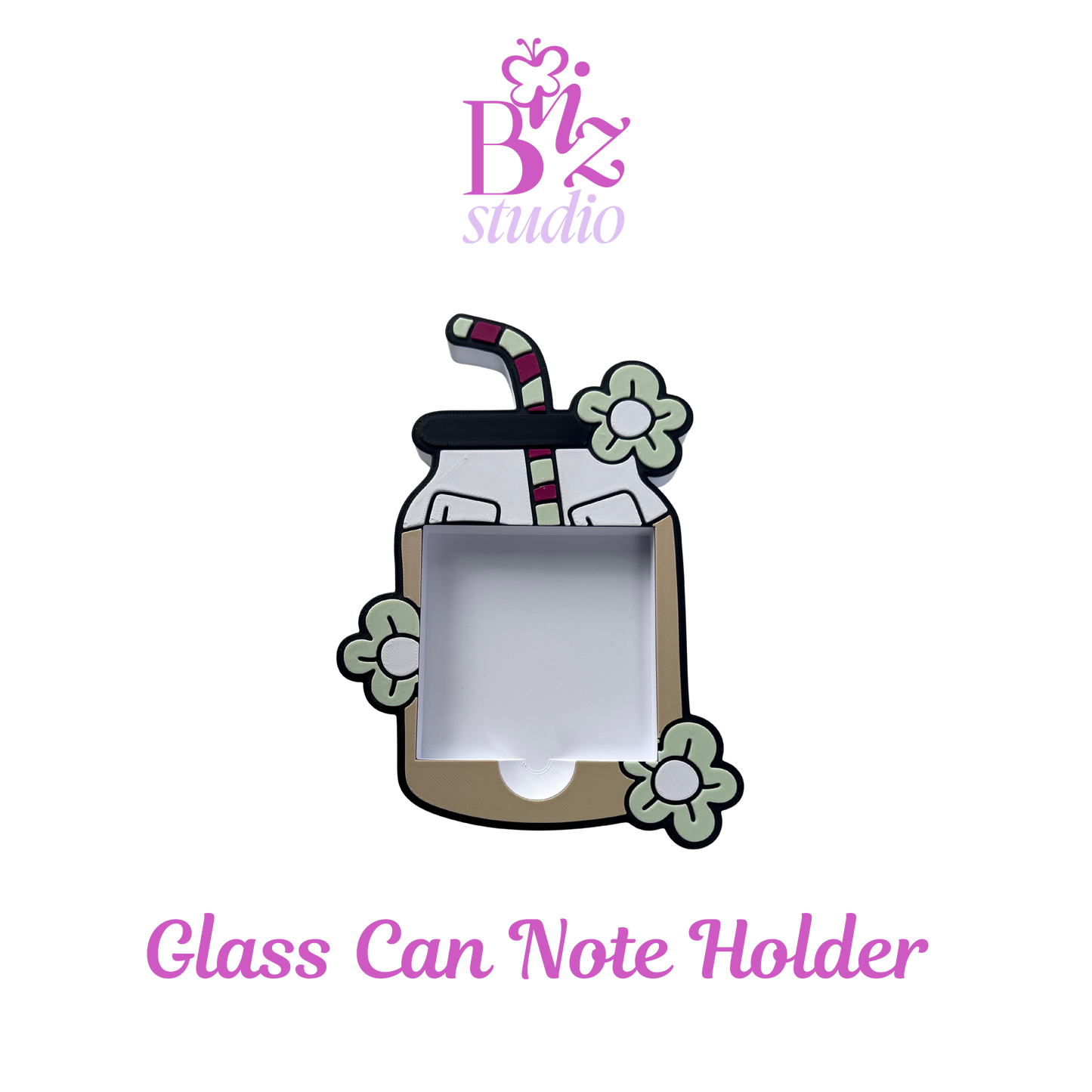 Glass Can 3D Sticky Note Holder