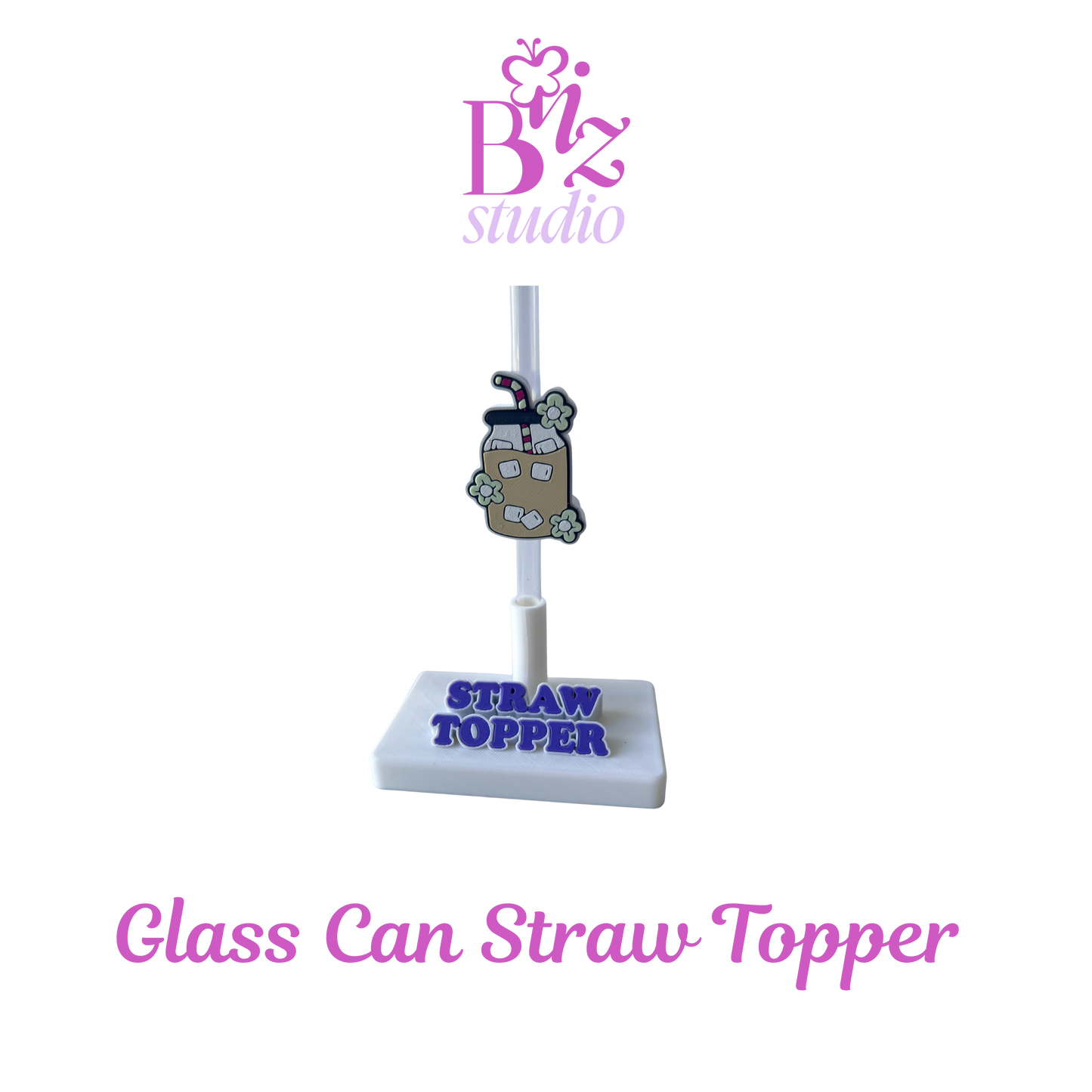 Glass Can 3D Straw Topper