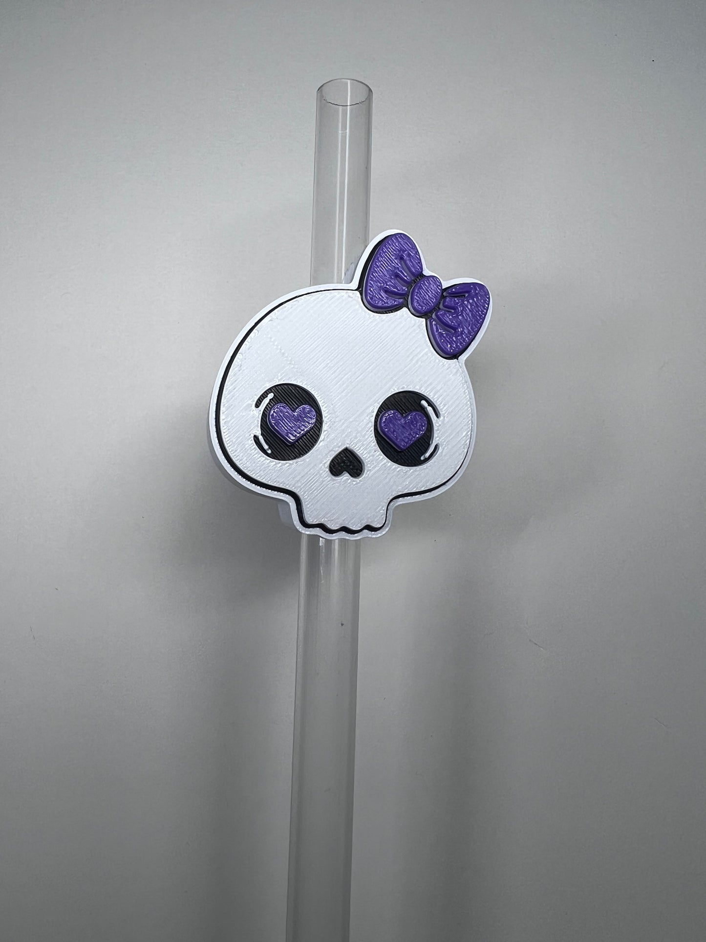 Skull Bow 3D Straw Topper