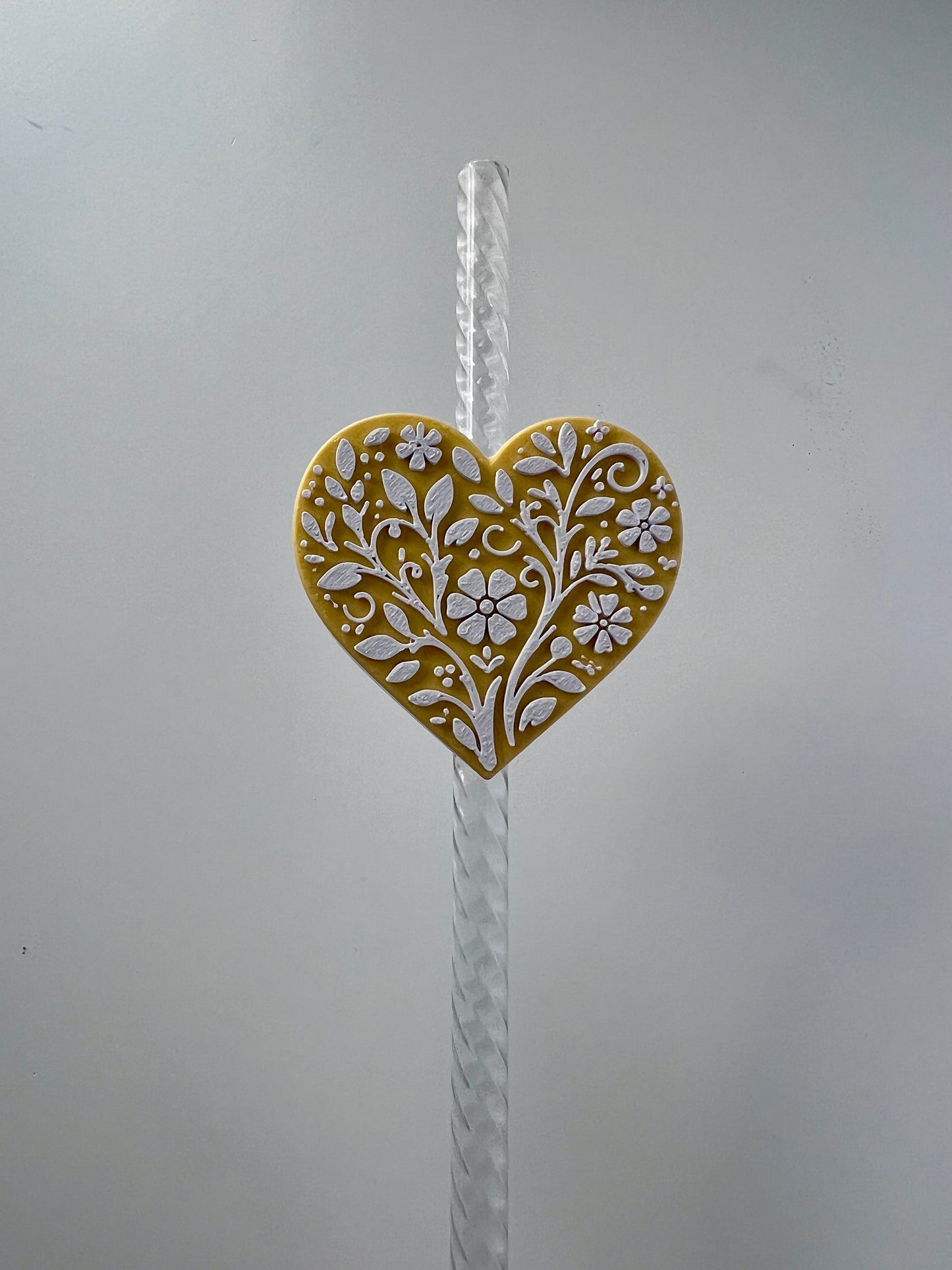 Heart Motif 3D Straw Topper