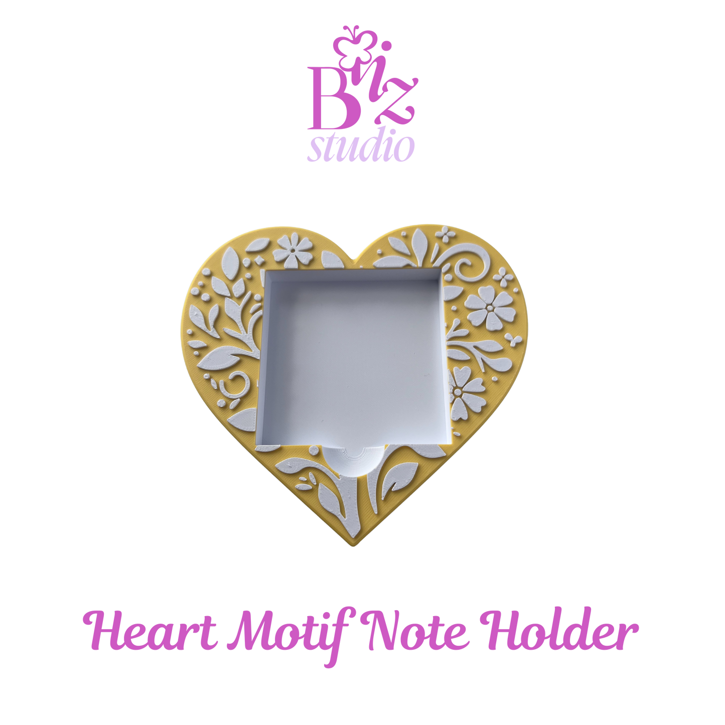 Heart Motif 3D Sticky Note Holder