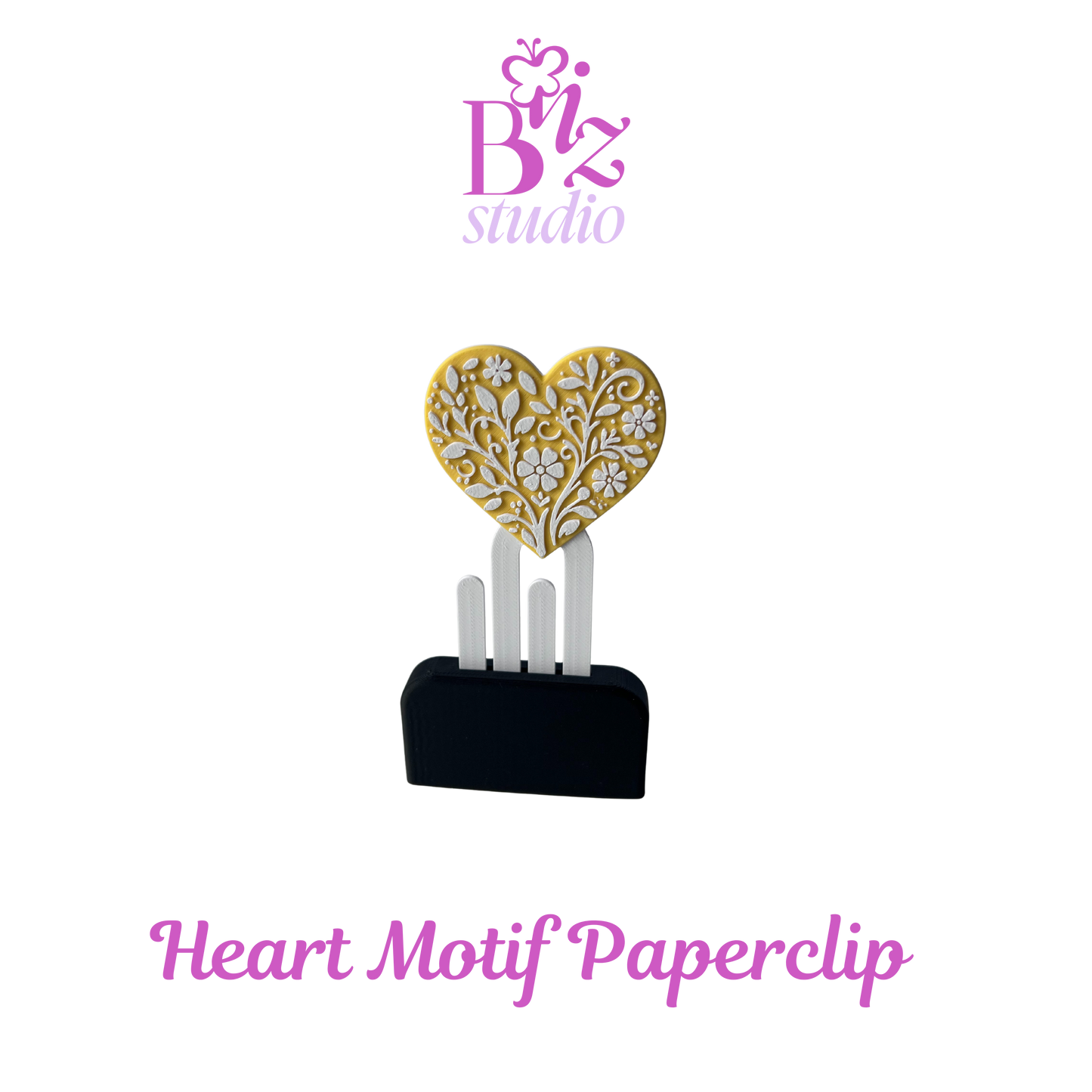 Heart Motif 3D Paperclip