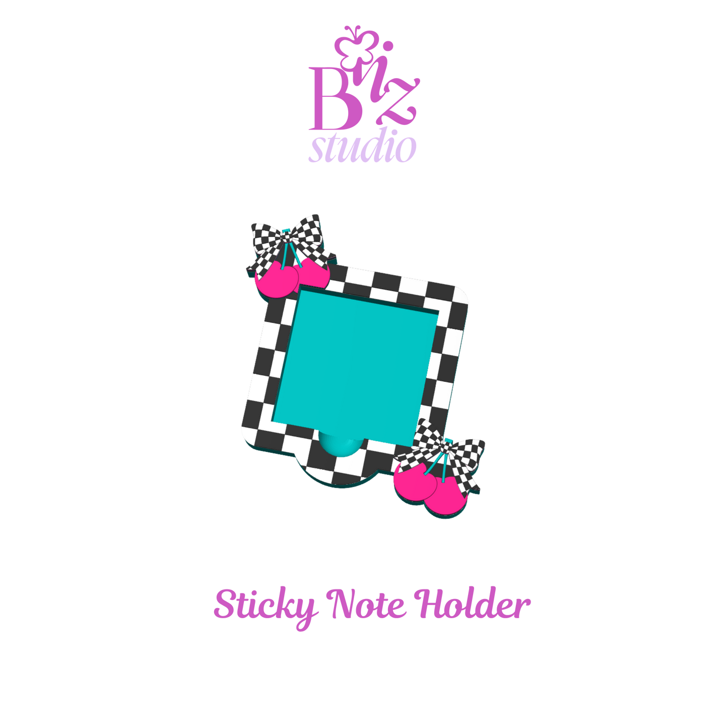 Checker Cherry 3D Note Holder