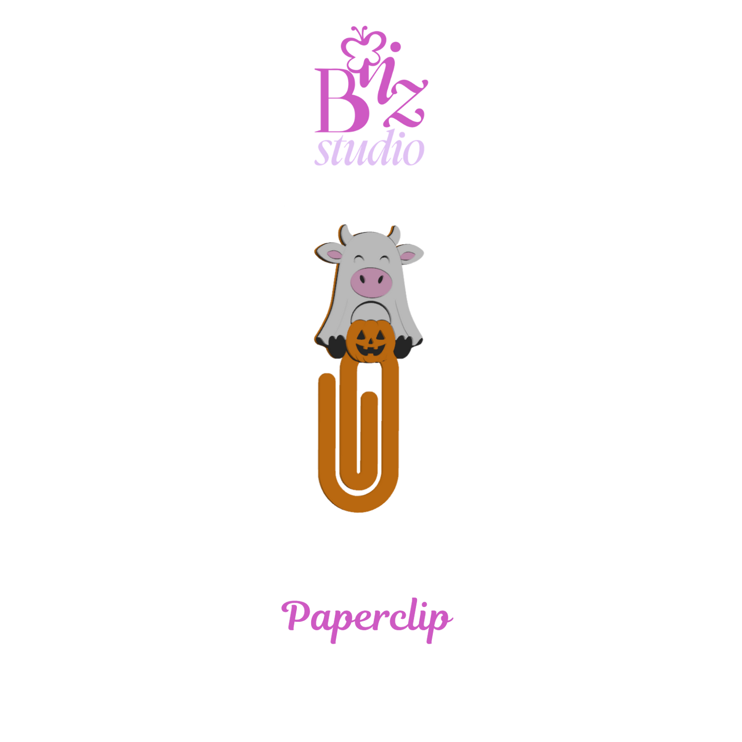 Ghost Cow 3D Paperclip