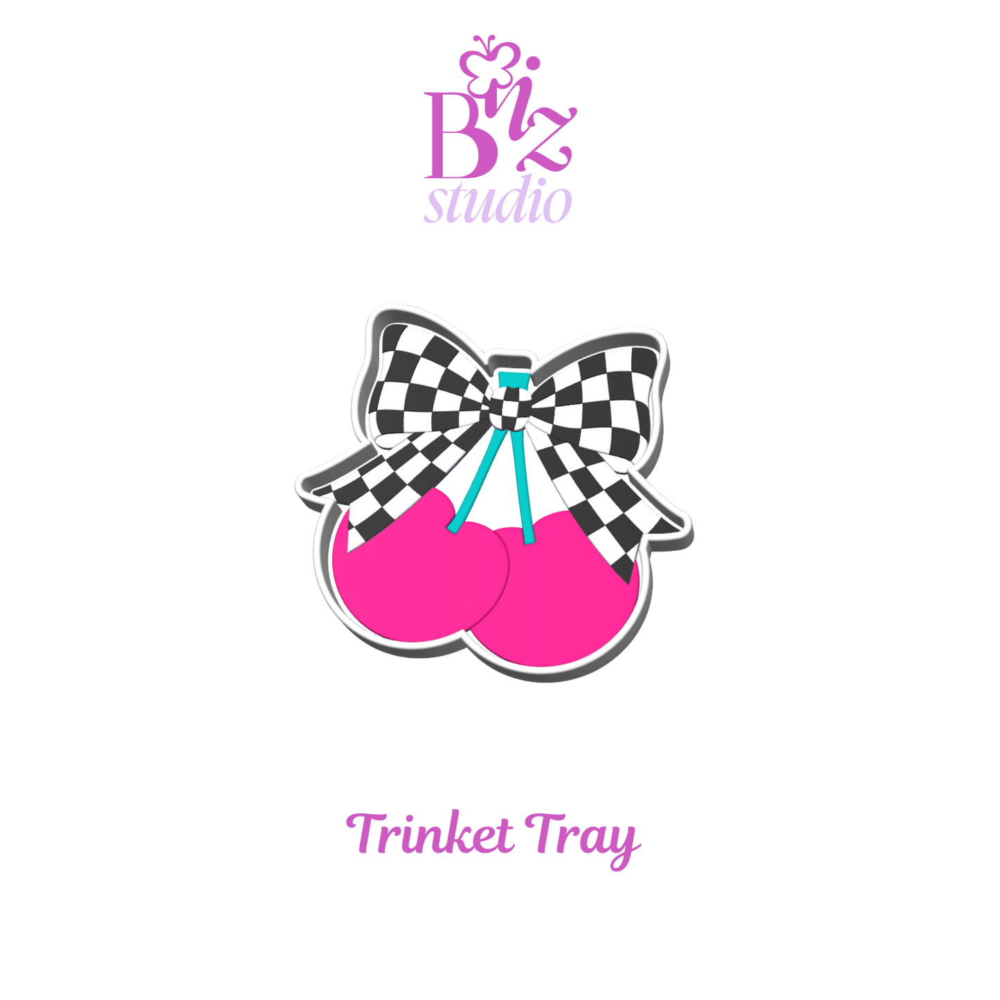 Checker Cherry 3D Trinket Tray