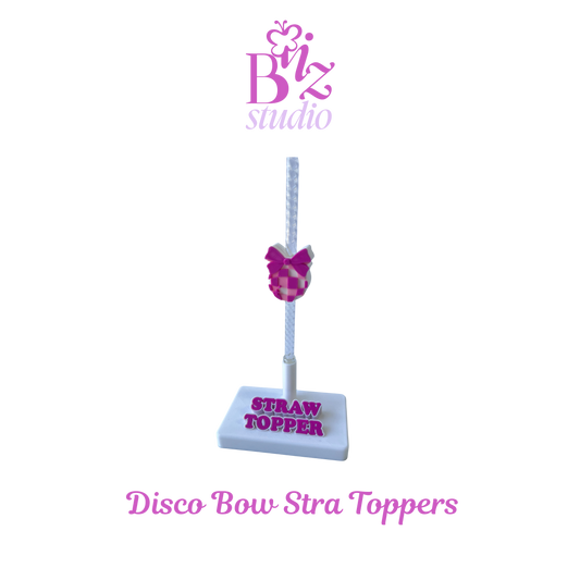 Disco Bow 3D Straw Topper