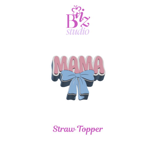 Mama 3D Straw Topper