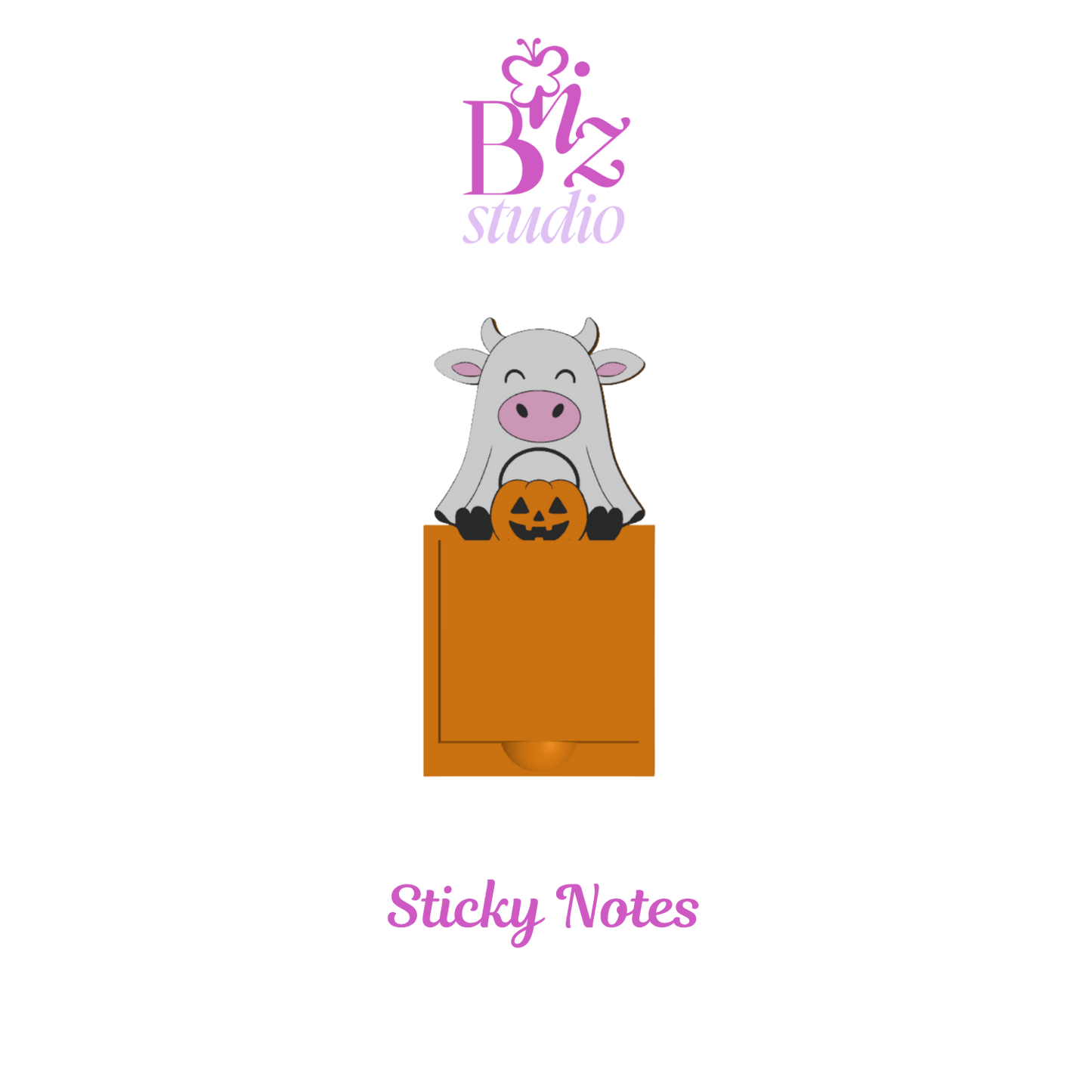 Ghost Cow 3D Sticky Note Holder