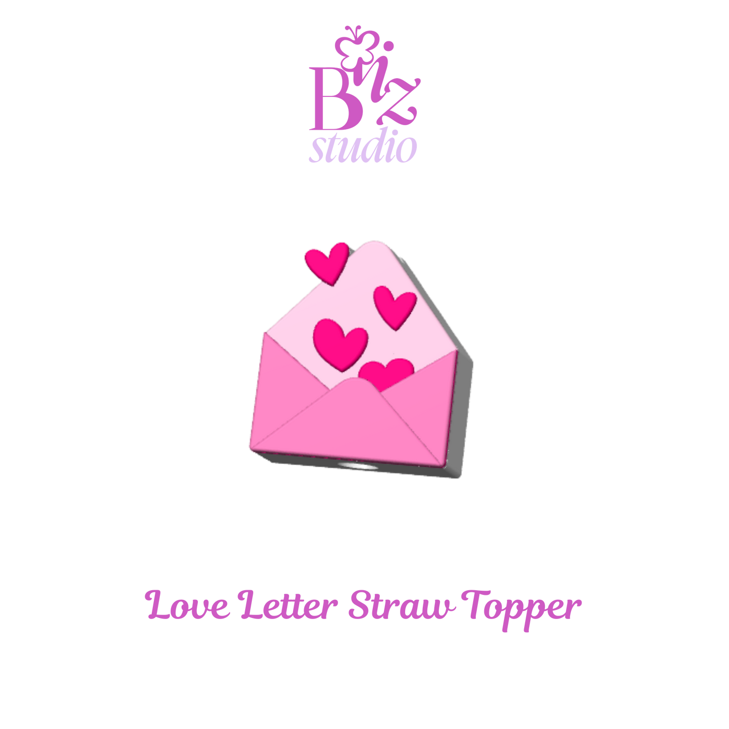 Love Letter 3D Straw Topper