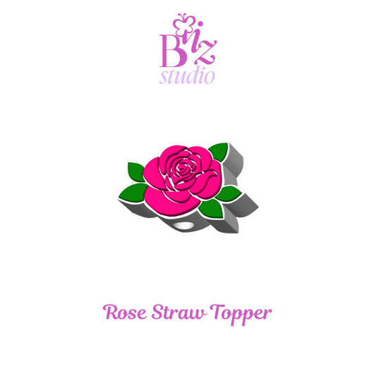 Rose 3D Straw Topper