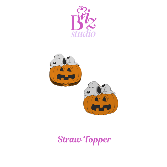 Floppy Ears 3D Pumpkin Straw Topper