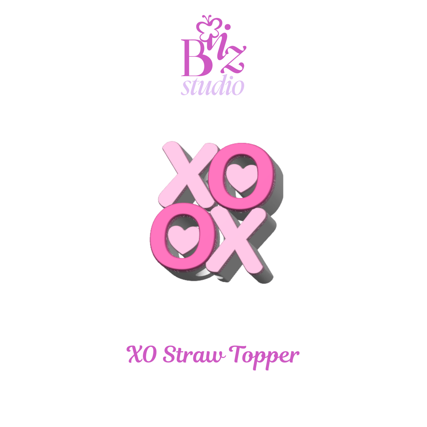 XO 3D Straw Topper
