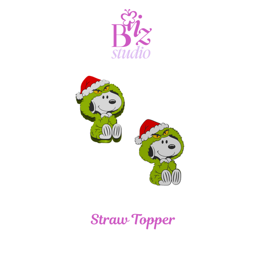 Merry Little Pup 3D Straw Topper