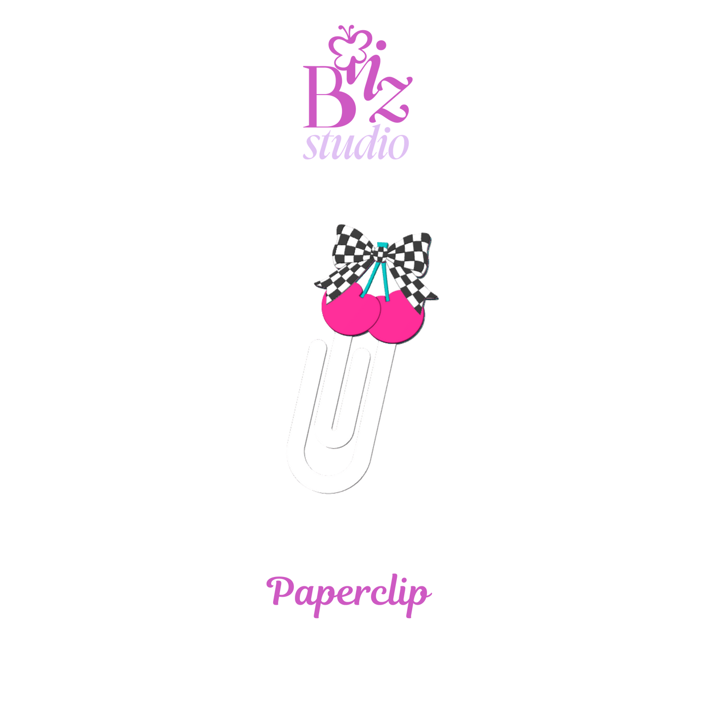 Checker Cherry 3D Paperclip