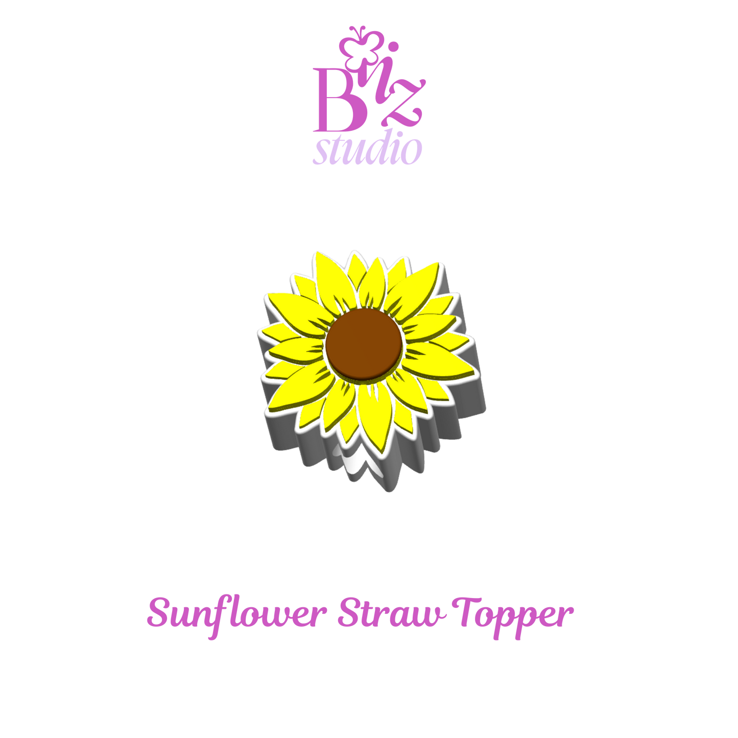 Sunflower 3D Straw Topper