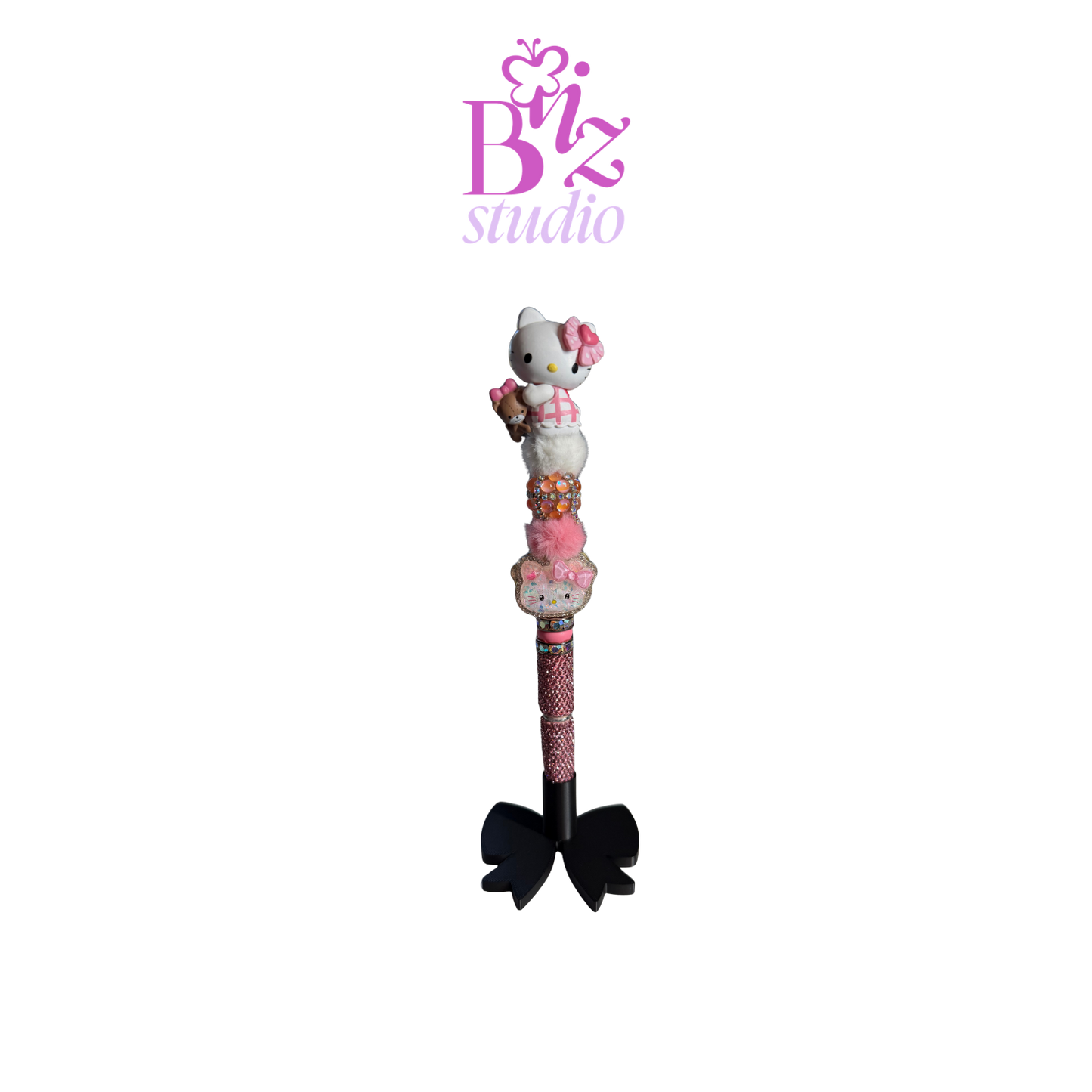 Single 3D Beaded Bow Pen Holder