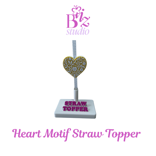 Heart Motif 3D Straw Topper