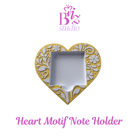 Heart Motif 3D Sticky Note Holder