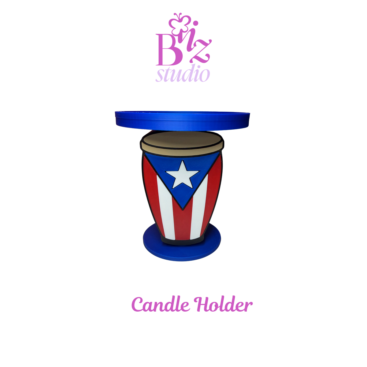Puerto Rico 3D Conga Candle Holder