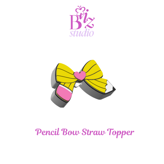 Pencil Bow 3D Straw Topper