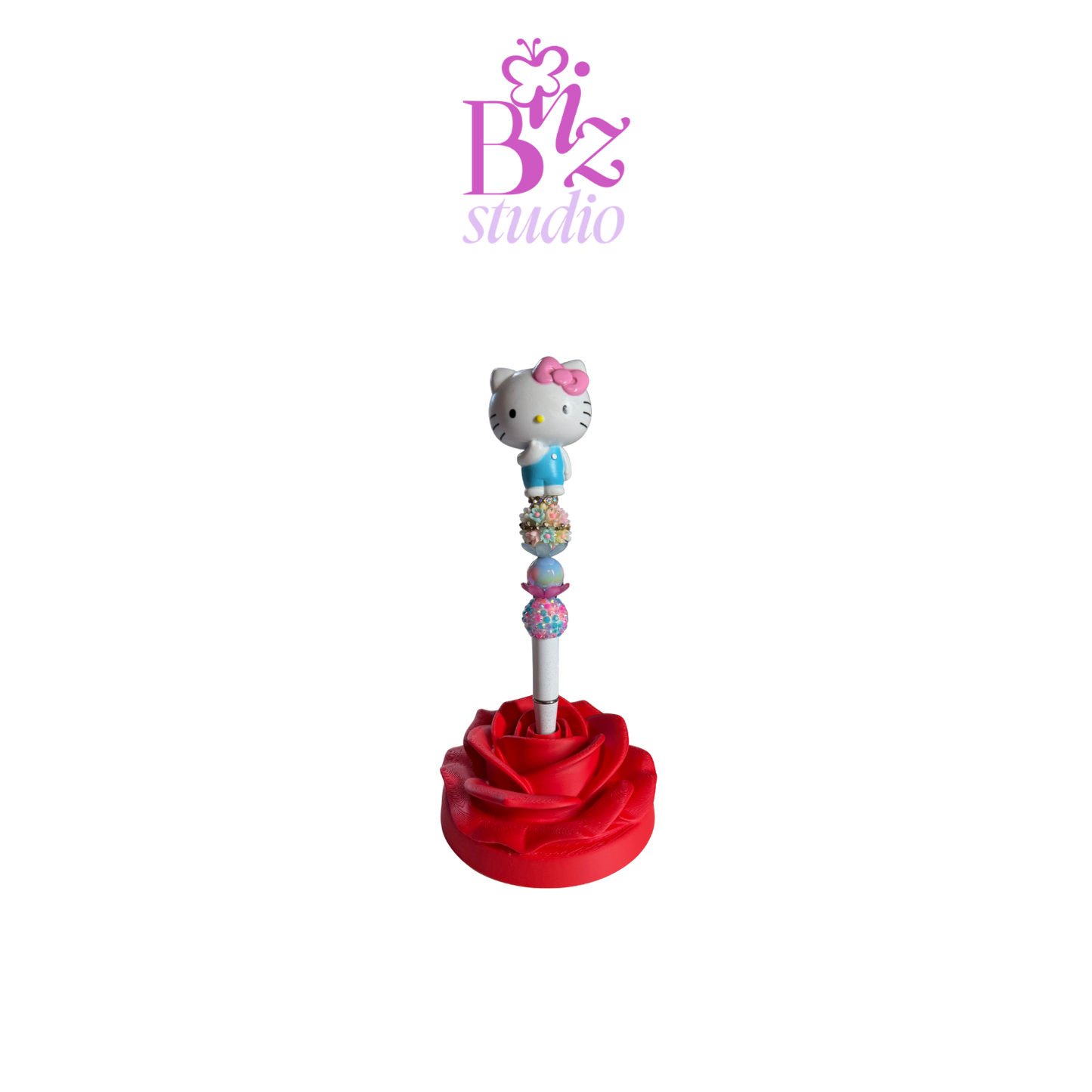 Single 3D Rose Pen Holder