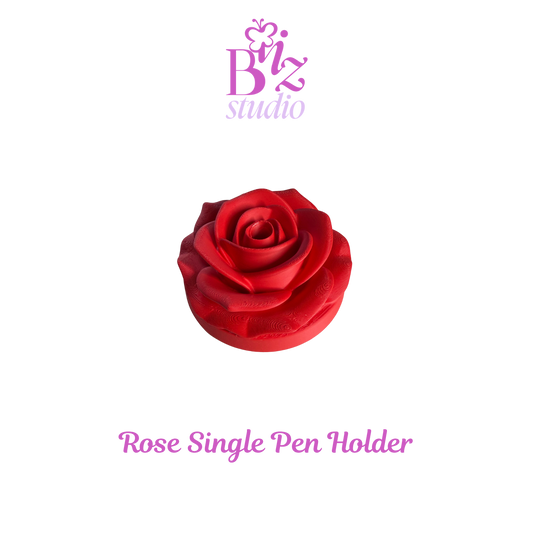 Single 3D Rose Pen Holder