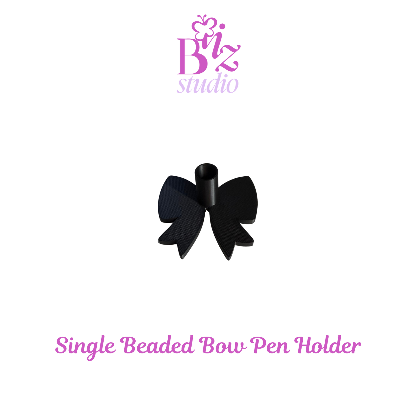 Single 3D Beaded Bow Pen Holder
