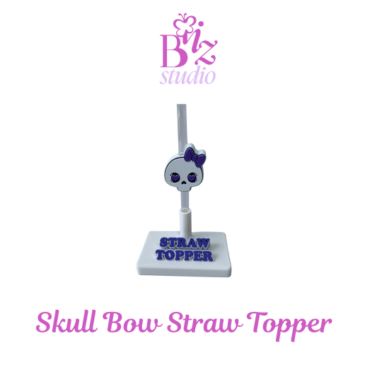 Skull Bow 3D Straw Topper