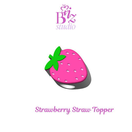 Strawberry 3D Straw Topper